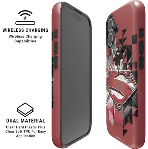DC Comics Superman Red Pattern iPhone 16 Plus Magsafe Impact Case